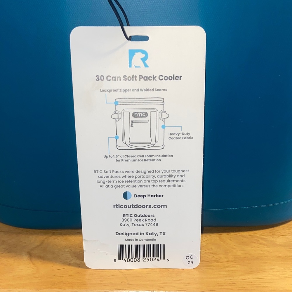 RTIC Teal and Light Blue 30 can Soft Pack Cooler - Picture 2 of 5